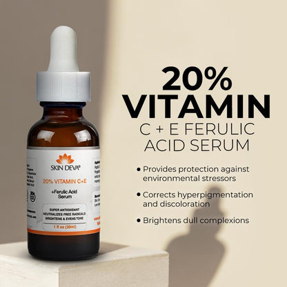 SkinDeva™ 20% Vitamin C+ E + Ferulic Acid Serum