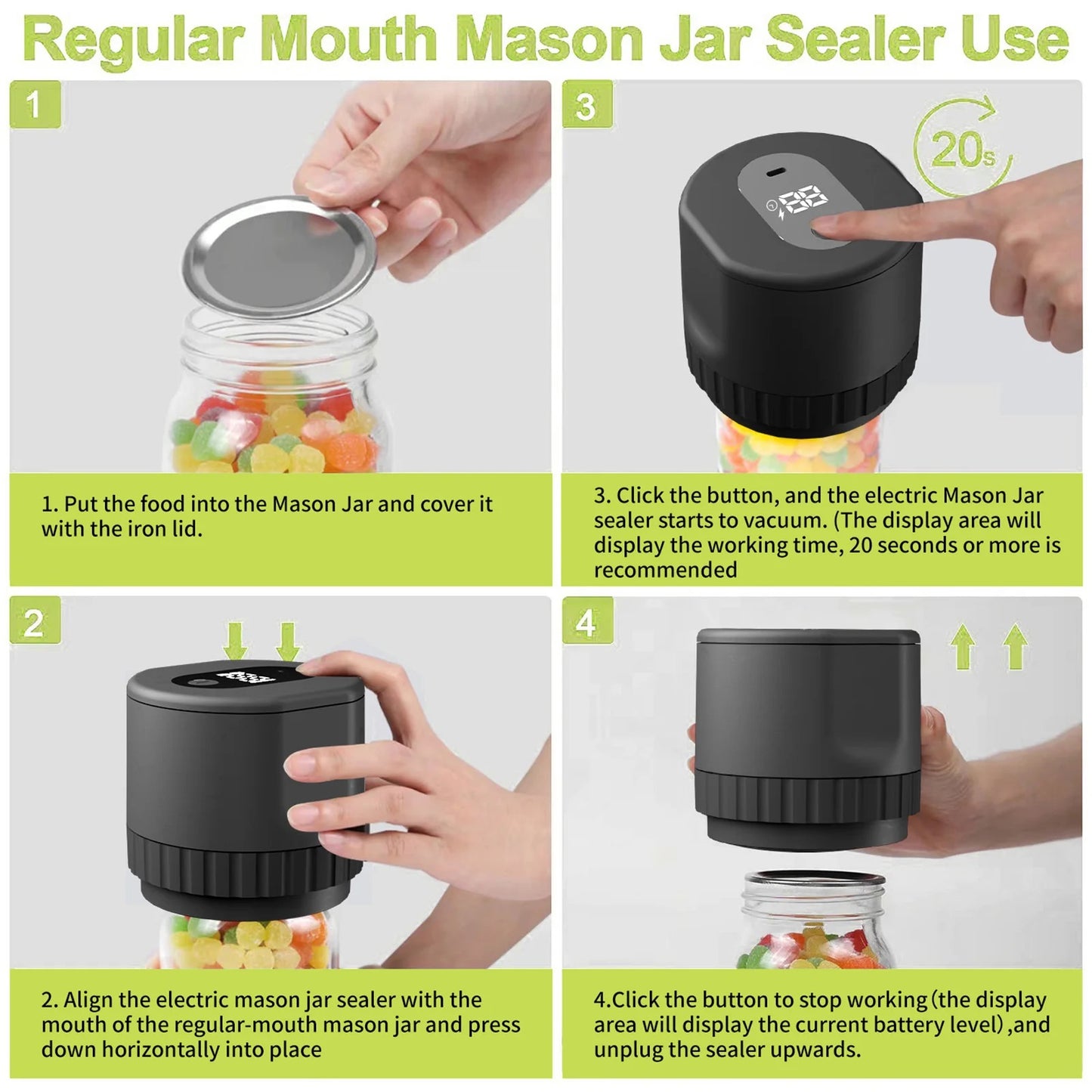 ProSeal Elite™ USB Rechargeable Mason Jar Vacuum Sealer Kit