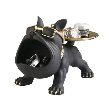 Cartoon Frenchie Butler Statue